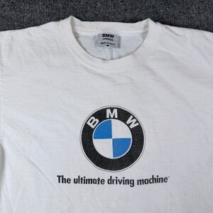 Vintage BMW T Shirt Mens M White Lifestyle Driving Machine Made in USA 90s